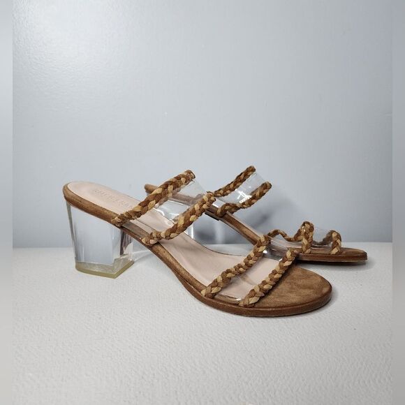 Ritch Erani NYFC Women Size 41 Clear Brown Velvet-Re Ankle Tie Not Included NWOT - Picture 1 of 6